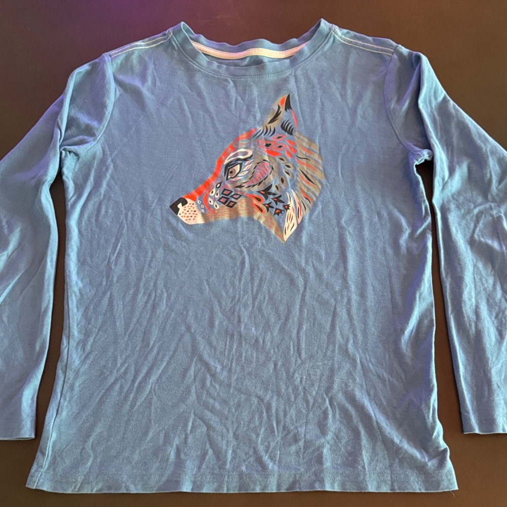 Tea Collection Blue and Peach Shirt